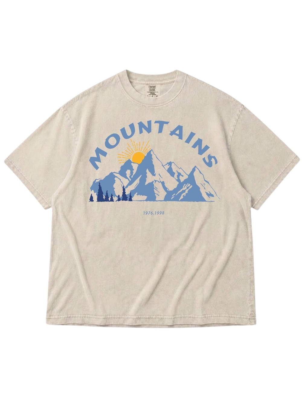 Comfort Colors Ivory Graphic 'Mountains' Short Sleeve Tee